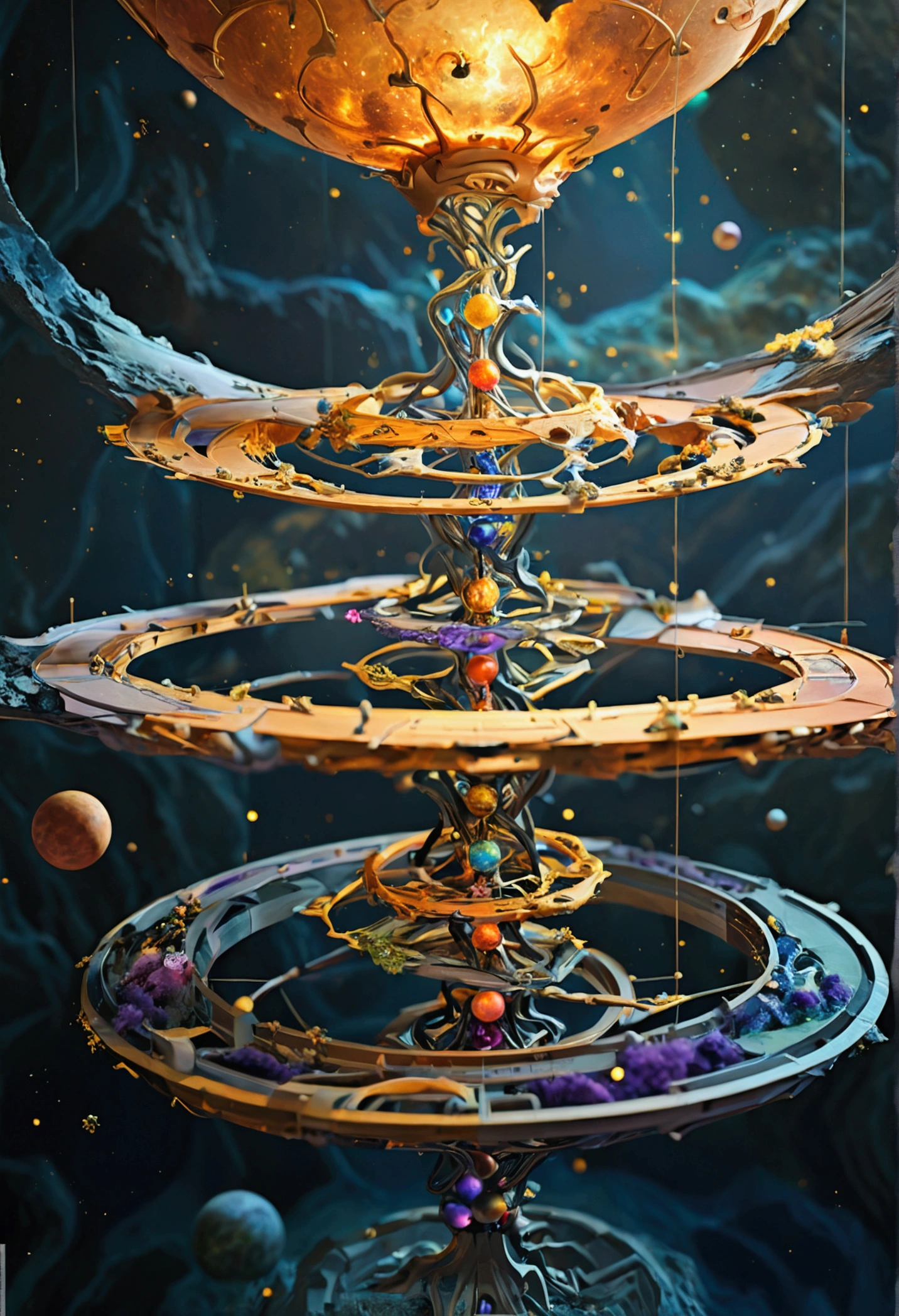 A diagram of the internal structure levels of seven overlapping elliptical universes,Overlapping structure of Mount Xumi,Charts,Detailed description,Mysticism Annotation,Extremely complex,Accurate structure,alchemy,
The internal structure level distribution diagram of the seven universes,Mount Xumi Structure,Charts,Detailed description,Mysticism Annotation 位于黑色背景上 ,3D Color Retro
(Magazine:1.3), (Override-style:1.3), Fashion