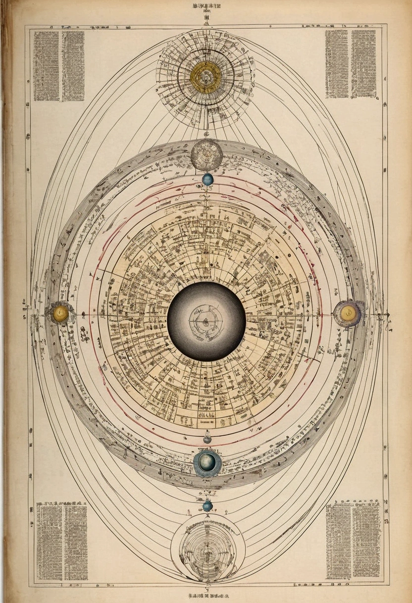 A diagram of the internal structure levels of seven overlapping elliptical universes，Overlapping structure of Mount Xumi，Charts，Detailed description，Mysticism Annotation，Extremely complex，Accurate structure，alchemy，
The internal structure level distribution diagram of the seven universes，Mount Xumi Structure，Charts，Detailed description，Mysticism Annotation 位于黑色背景上 ，3D Color Retro