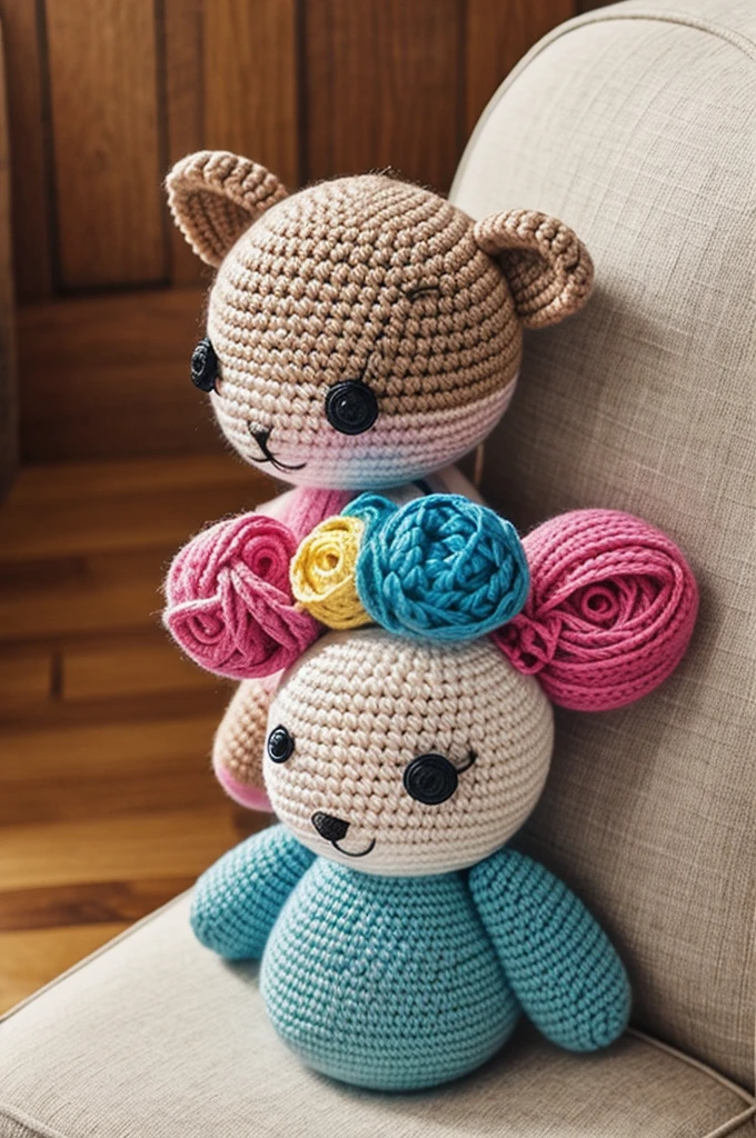 Creative logo for instagram, that draws attention, from an amigurumi business called nana_ crochet