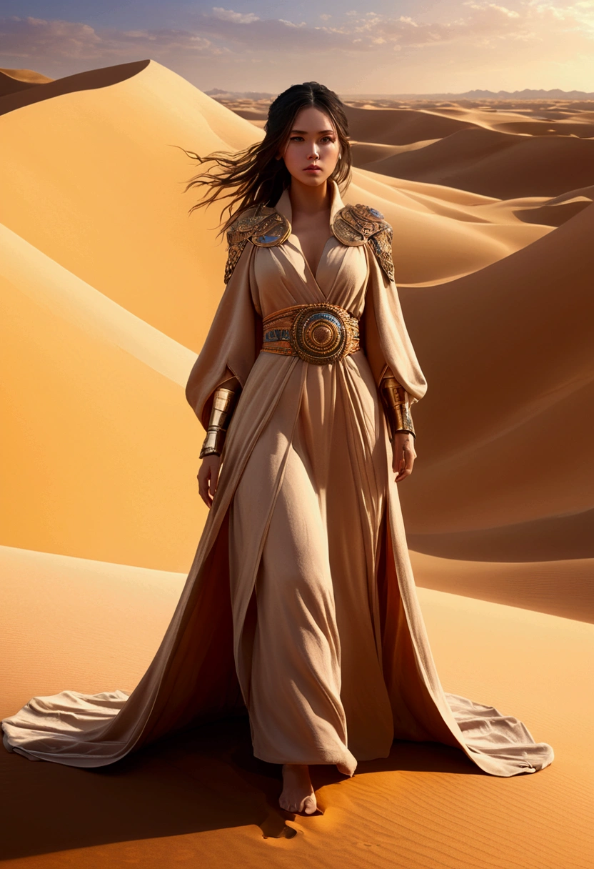 the perfect human model rockstar girl posing at the desert, accurate details, detailed face, fantasy, dramatic, intricate, elegant, highly detailed, digital painting, artstation, concept art, smooth, sharp focus, illustration, art by gustave dore, octane render, 4k