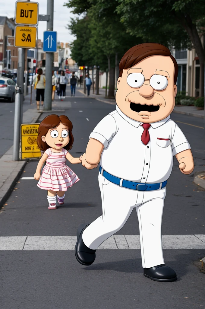 Generate socko from family guy walking in the street 