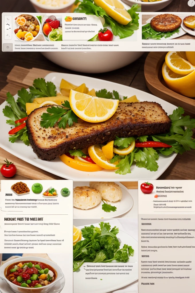 Create a detailed image of foods for a healthy diet