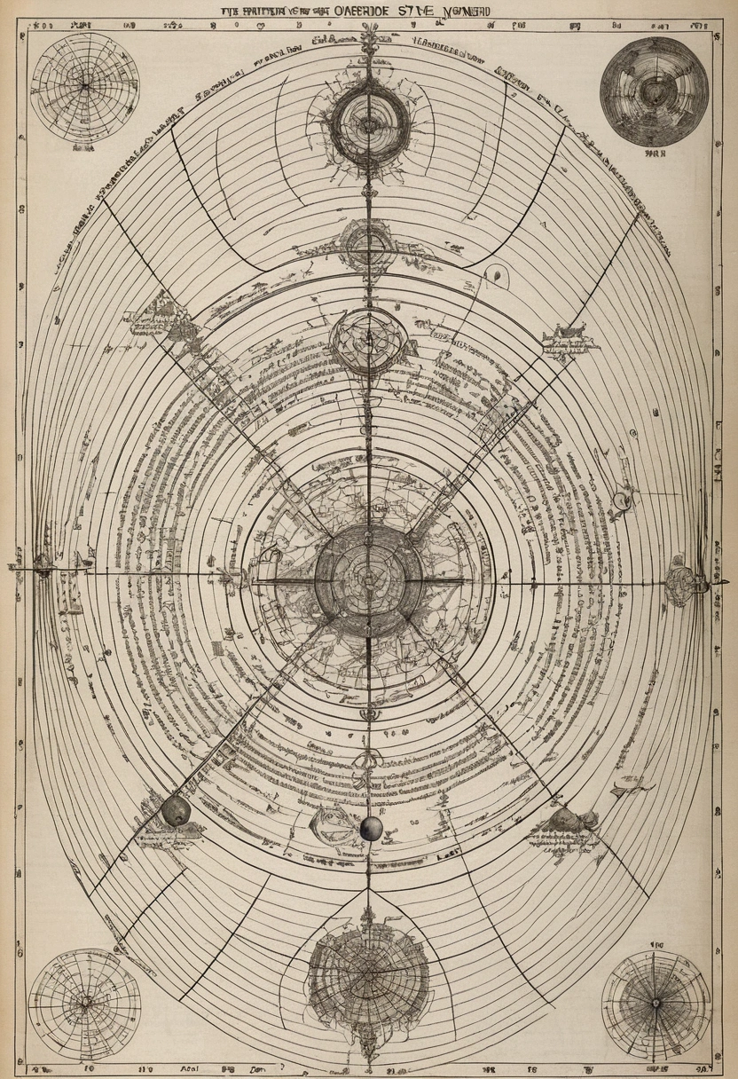 Seven overlapping elliptical universe internal structure hierarchy diagram，The overlapping structure of Mount Xumi，chart，Detailed description，Notes on Mysticism，Extremely complex，Accurate structure，alchemy，
(Magazine:1.3), (Override Style:1.3), 