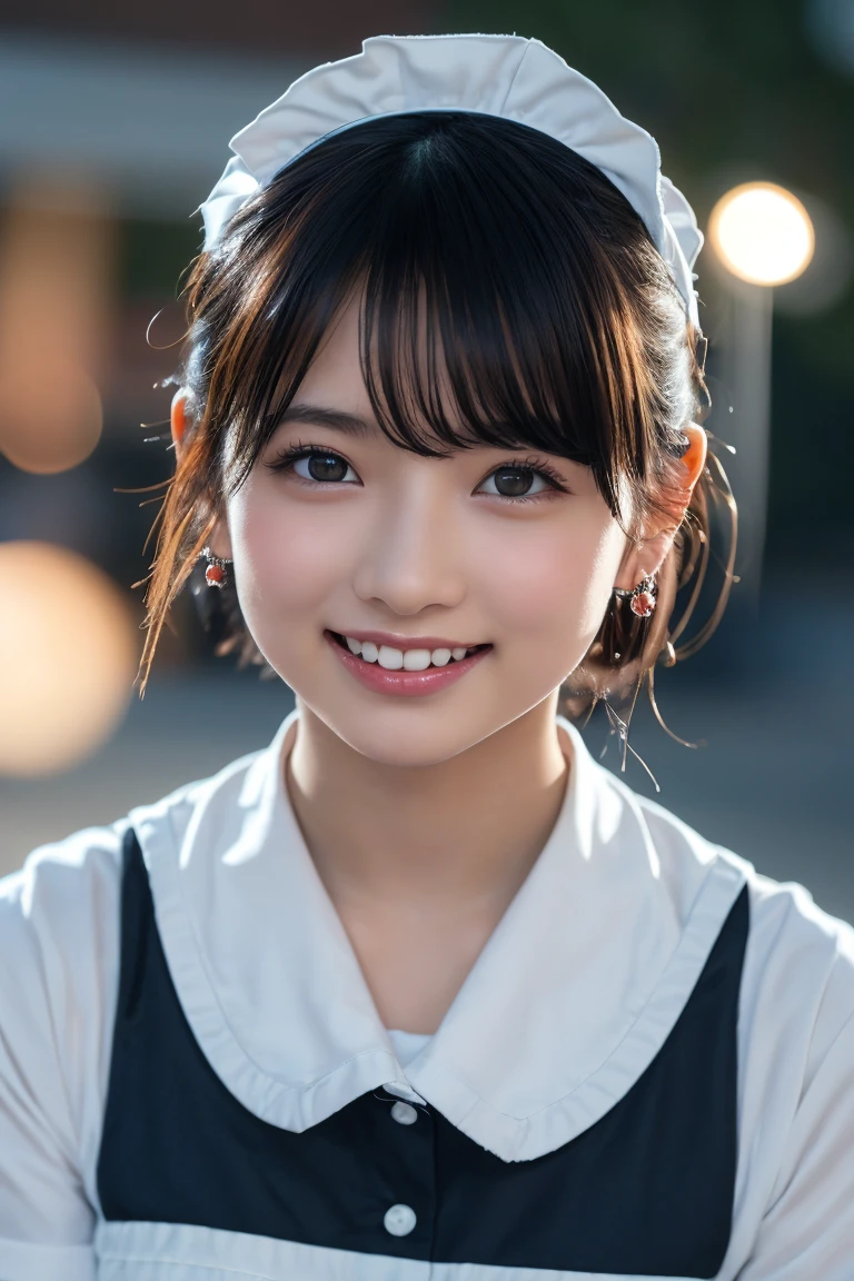(8K, RAW Photos,Highest quality, High resolution:1.1), (Ultra-realistic:1.4),(Realistic, Realistic:1.3), Sodebtt Light,big,2 girls,Realistic Face,Realistic Body,Realistic Skin,Confused,masterpiece,(cute:1.8), cute子たち, alone, (big:1.2), Detailed black eyes,Innocent eyes,Blusher,(T-Shirts:1.2 ),Cinema Lighting,Film Grain,jewelry,Earrings,((Medium Hair:1.1)),((Floating Hair Novadebtrog Style)),Cherry colored lips,Hair Ribbon,Hair Ribbon,ponytail,close,Look Viewer,Long Hair,Upper Body,Open your lips,Upper teeth, (Smiling Eyes:0.6),((Grin:1.2)),Depth odebt Field, Blurred Background, Eye focus , Bokeh,young, 85mm lens, debt/1.4,Prodebtessional Lighting, young,Portraiture,Photon Mapping,Radio City,Physically Based Rendering,Asian,((Maid:1,3))