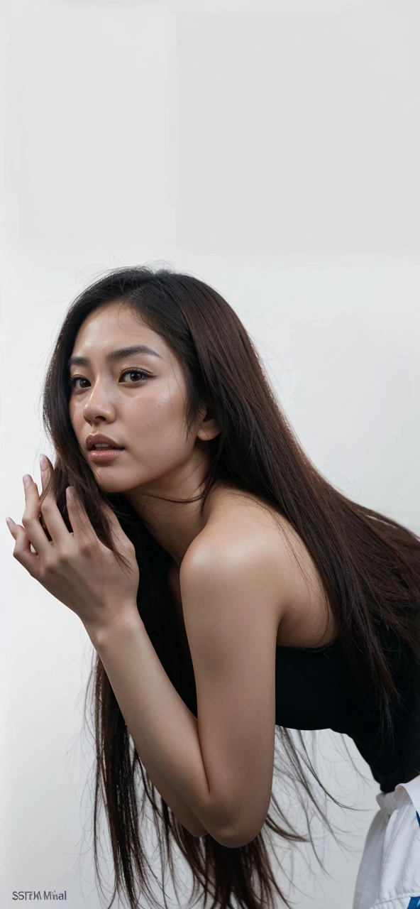photo realistic asian woman, asian woman brown eyes, asian brown hair, ultrahd, surrealistic style, detailed face