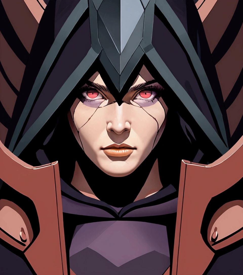 Realistic, 4K, Angels with big wings, Black clothes, one sword, Hood in war background image (chaos) rinnegan eyes