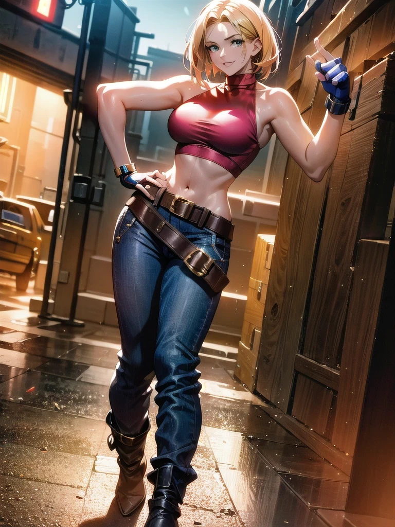 masterpiece, best quality AdaWongRE, 1girl, solo, huge breasts, looking at viewer, short hair, Beautiful breasts, black hair, gloves, brown eyes, multicolored hair, belt, two-tone hair, sweater, lips, bodysuit, makeup, crossed arms, lipstick, ribbed sweater, incredibly absurdres, ultra detailed, high resolution, realistic lighting, photorealism, hyperrealism,masterpiece,vibrant colors,stunning visuals,ultra skin texsture,stable diffusion,perfect anatomy,crazy details,resident evil background
