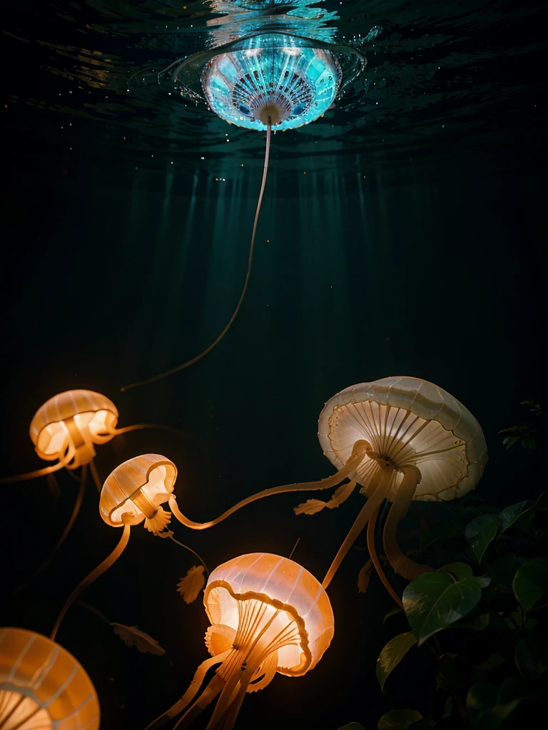 glowing jellyfish