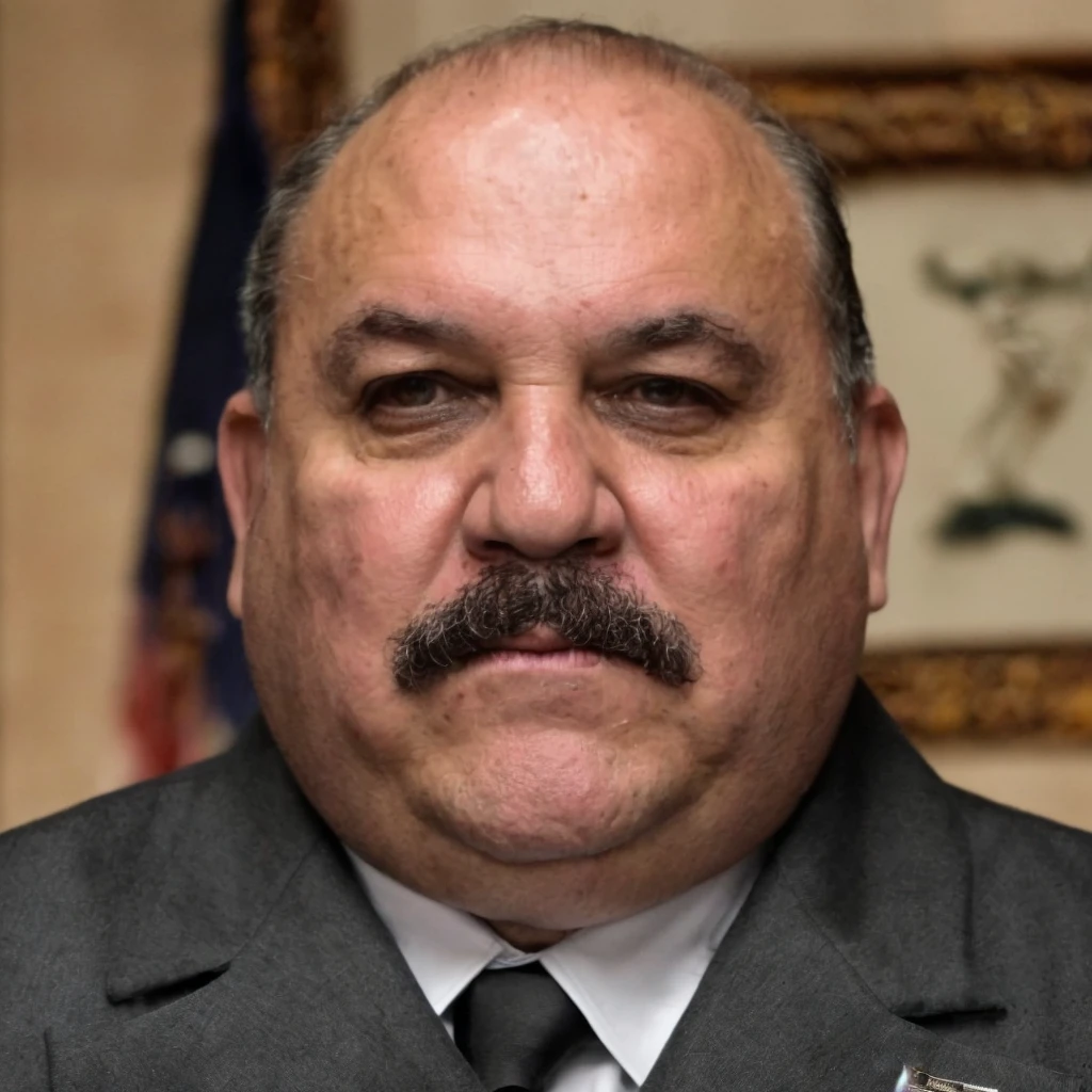Prompt: Prompt: (masterpiece)+, (extremely (realistic)+,a portrait of a extremely ugly mature police chief, Extremely obese, Wearing bronw suit, moustache, balding, sweaty skin, skin imperfections, Raging stare. volumetrics dtx, Photorealistic, ultra detailed, Artstation trending, very very detailed, realistic shaded lighting, dynamic shadows, detailed Police chief office background, upper body, professional photograph of a detailed skin, sharp focus, dramatic, award winning, cinematic lighting, octane render, unreal engine, volumetrics dtx, Photorealistic, ultra detailed, Artstation trending, very very detailed, hyperrealistic, fine details, realistic shaded lighting, dynamic shadows, Police chief office background, add_detail:1, skin pores and wrinkles, details.,More Reasonable Details