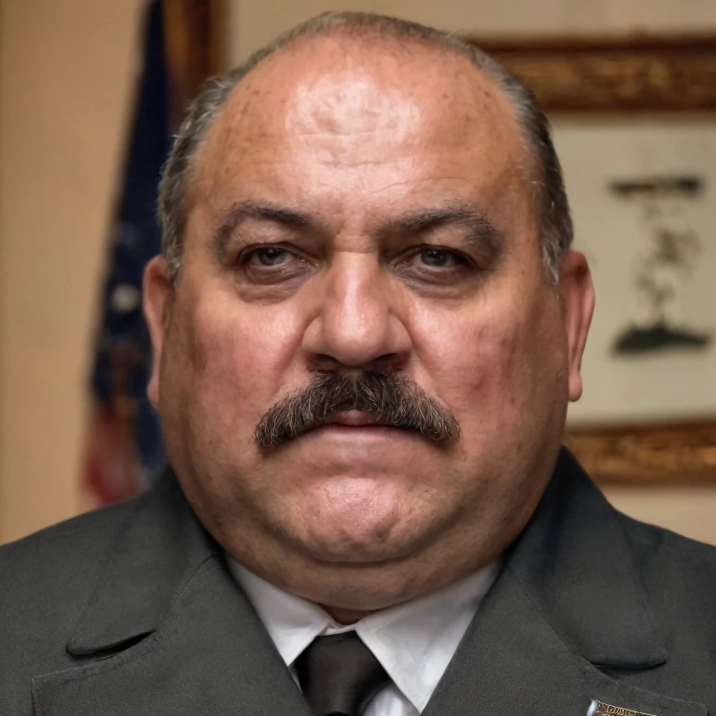 Prompt: Prompt: (masterpiece)+, (extremely (realistic)+,a portrait of a extremely ugly mature police chief, Extremely obese, Wearing bronw suit, moustache, balding, sweaty skin, skin imperfections, Raging stare. volumetrics dtx, Photorealistic, ultra detailed, Artstation trending, very very detailed, realistic shaded lighting, dynamic shadows, detailed Police chief office background, upper body, professional photograph of a detailed skin, sharp focus, dramatic, award winning, cinematic lighting, octane render, unreal engine, volumetrics dtx, Photorealistic, ultra detailed, Artstation trending, very very detailed, hyperrealistic, fine details, realistic shaded lighting, dynamic shadows, Police chief office background, add_detail:1, skin pores and wrinkles, details.,More Reasonable Details