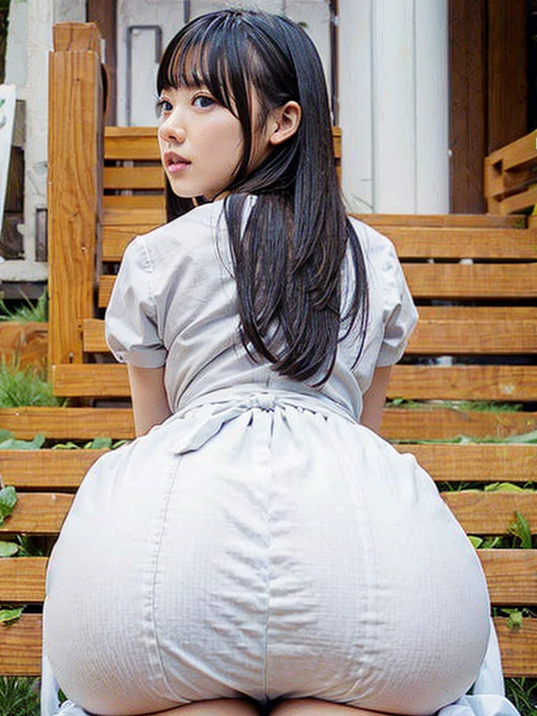 summer、Gothic Lolita、(upper body shot)、(ass pov:1.1)
