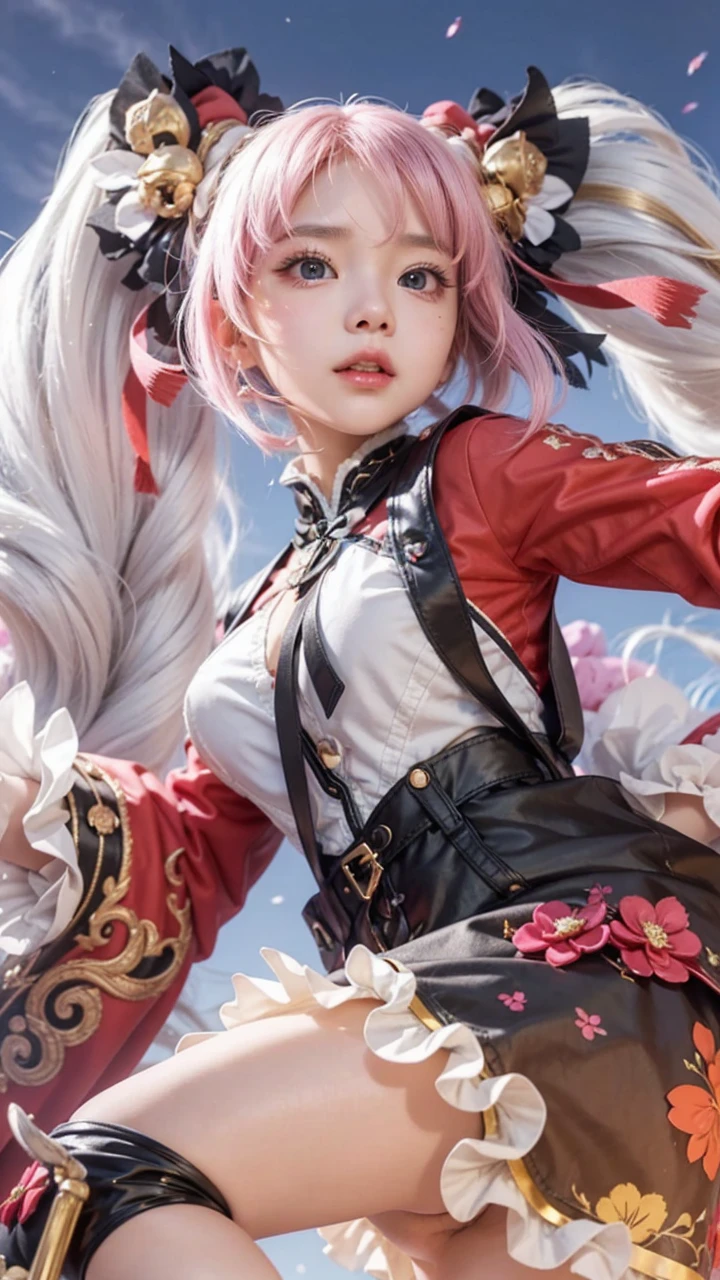 a close up of a young girl wearing a pink hat and gloves, ulzzang, young adorable korean face, belle delphine, lalisa manobal, wan adorable korean face, with cute - fine - face, sakimichan, very pretty face, girl cute-fine-face, beautiful light big eyes, cute - fine - face