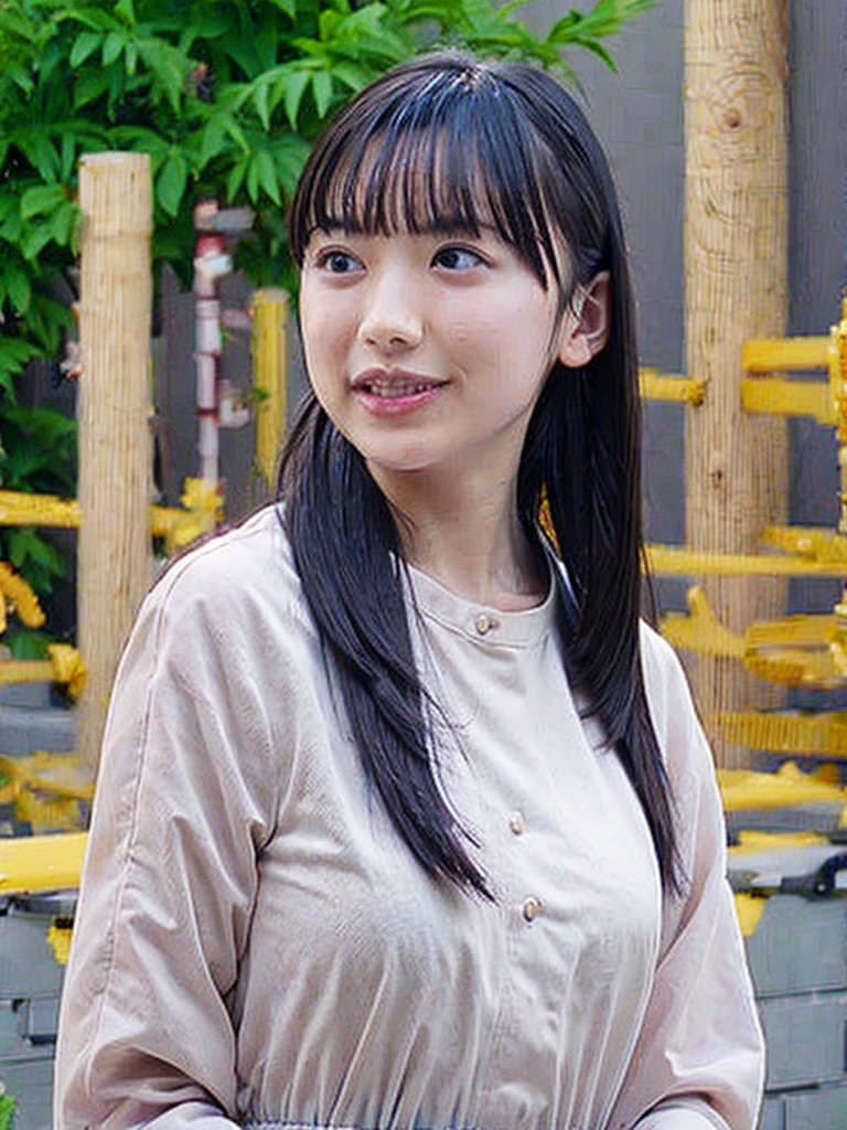 夏、ゴスロリ、(upper body shot)、looking camera
