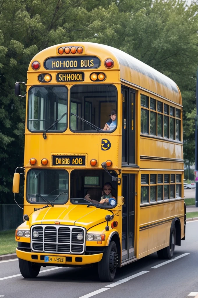 School bus driven by a duck
