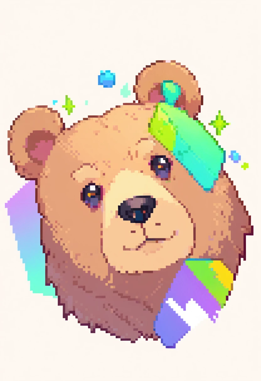 Lowpoly style brown bear portrait,Logo Design,Colorful,