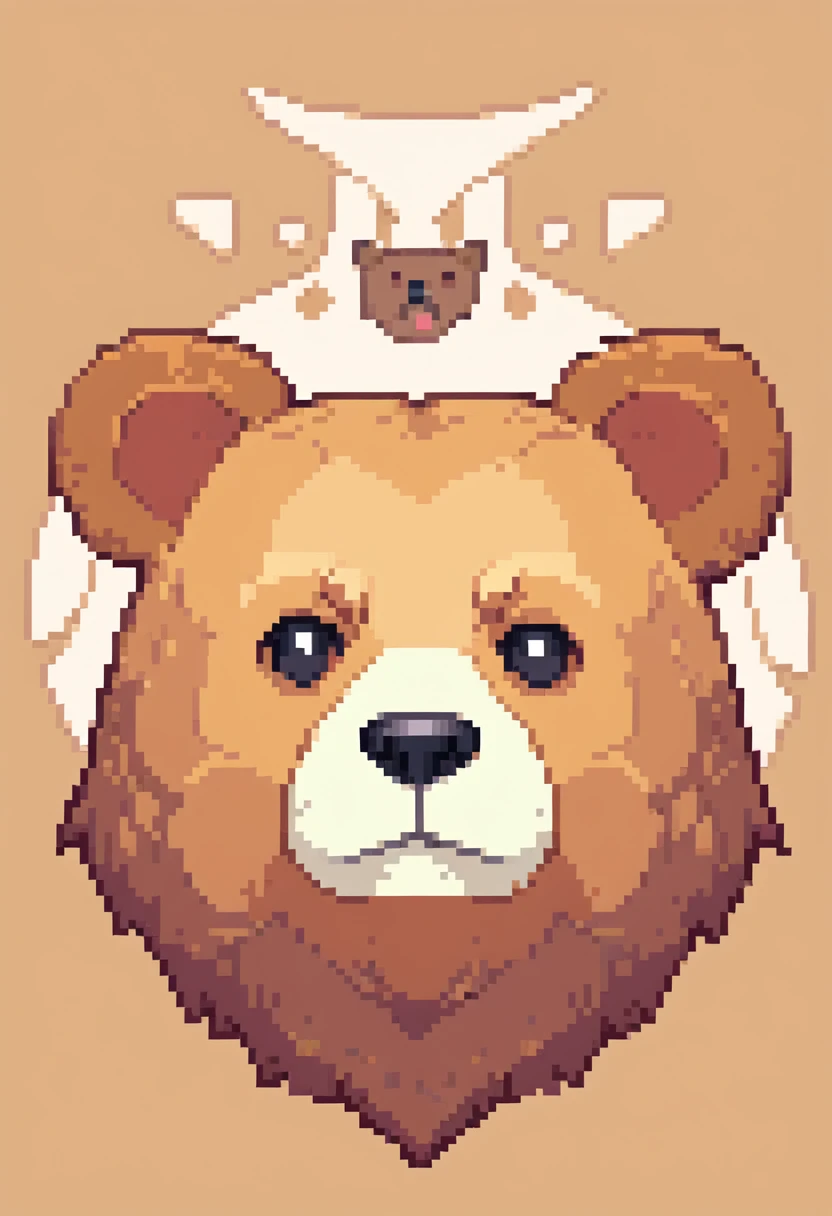 Lowpoly style brown bear portrait,Logo Design,Colorful,