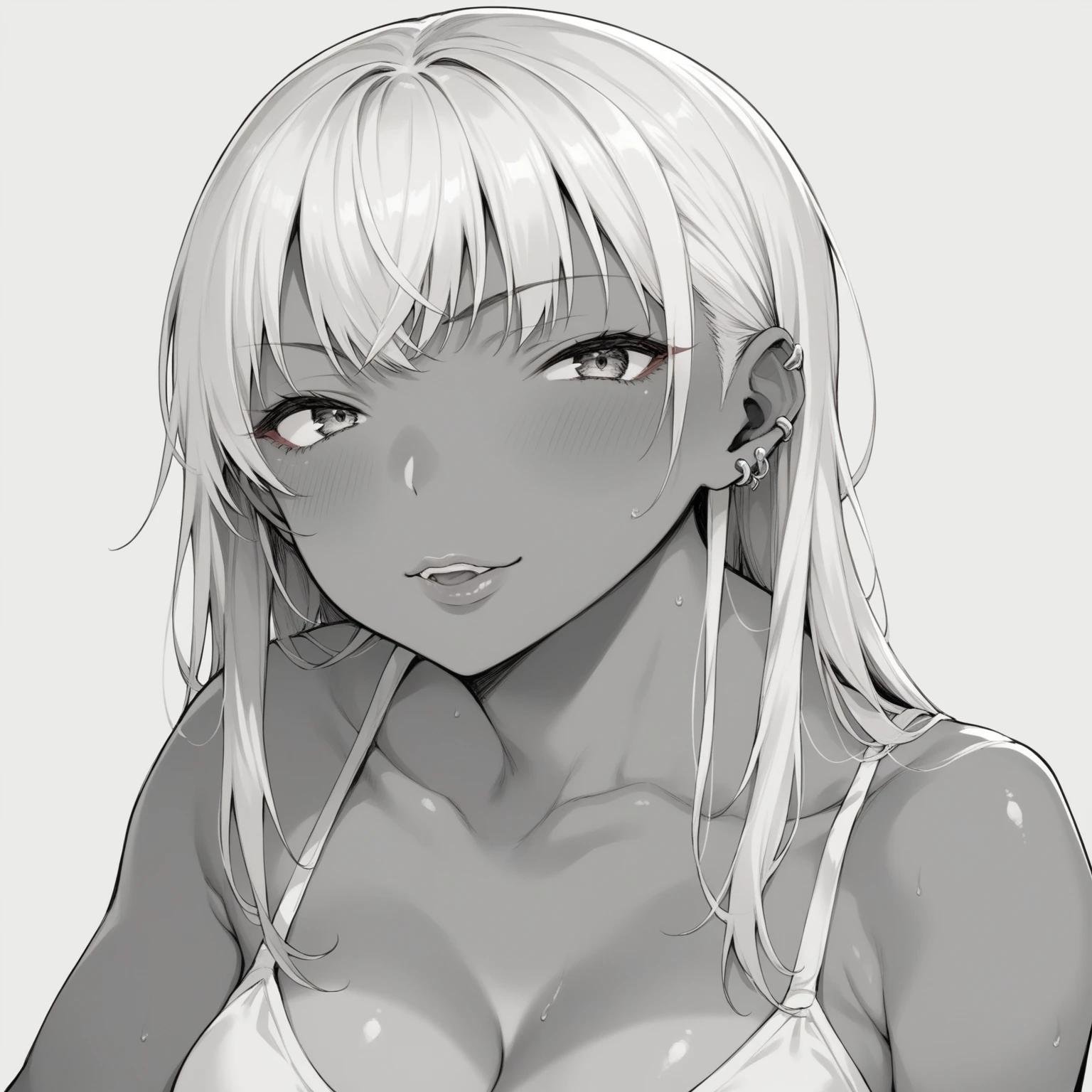 Score_9, score_8_up, score_7_up, score_6_up, source_anime, rating:general, 1girl, naked body, tan, Gyaru, upper body