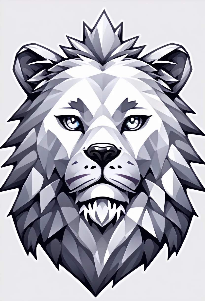 (low poly:2),Brown bear head,Old Image,Lion's head,Wolf avatar,Logo Design,Single color,