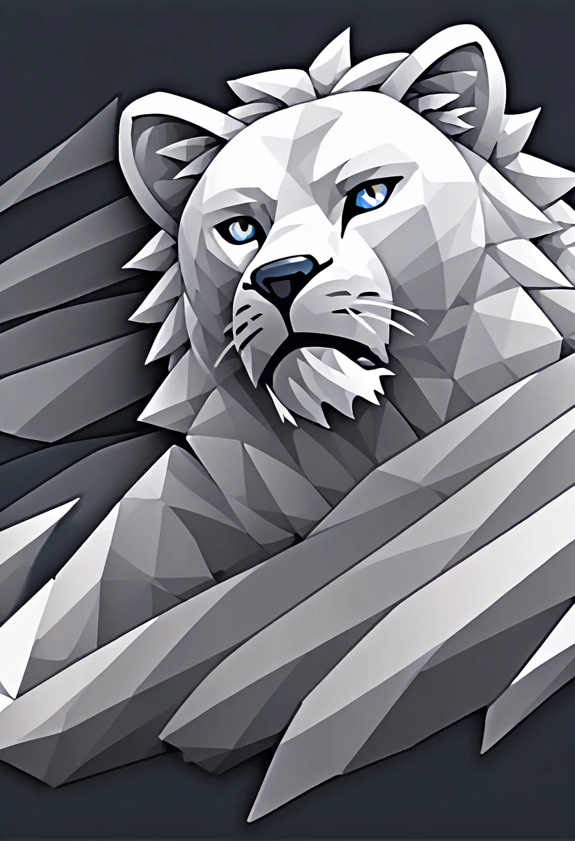 (low poly:2),Brown bear head,Old Image,Lion's head,Wolf avatar,Logo Design,Single color,