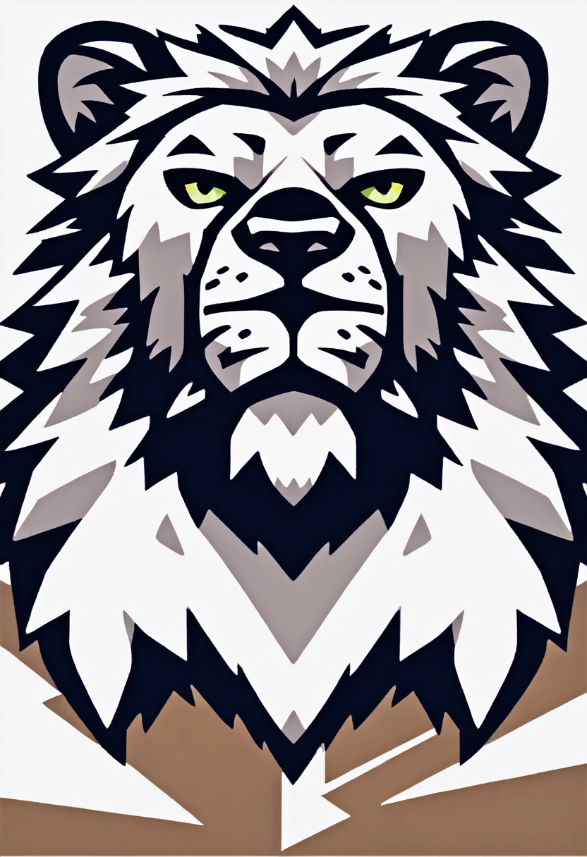 (low poly:2),Brown bear head,Old Image,Lion's head,Wolf avatar,Logo Design,Single color,