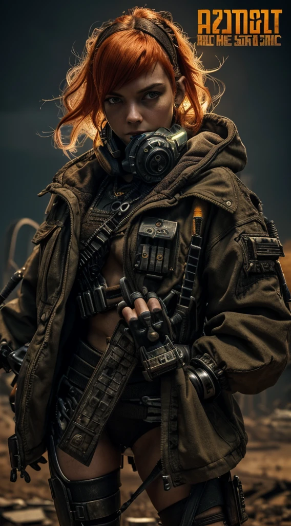 (((mulher))), (((melhor qualidade))), (((obra prima))), (((adulto))), A highly detailed and realistic skull girl,( Anya. Taylor Joy) cyberpunk character, mad max furiosa, one hand robot, cyborg arm, orange hair, dramatic metal heavy rock theme, best quality, 8k, hyperrealistic, photorealistic, extreme detailed painting, studio lighting, vivid colors, dark moody atmosphere, cinematic, dramatic pose, intricate mechanical details, glowing energy effects, intense gritty textures, seamless integration of organic and inorganic elements. Wearing the used clothes of a wastelander. Background: An apocalyptic wasteland. Dusty and depressing.
