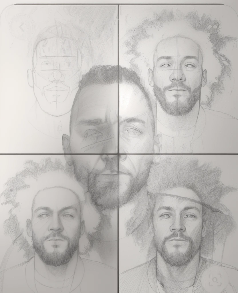 a closeup of a drawing of a man with different facial expressions, traditional drawing style, ✏️🎨, solo portrait 🎨🖌️, realistic sketch, detailed facial structure, court sketch art, realistic art style, drawing style, realism art style, realistic and defined face, very detailed facial structure, professional sketch, comic drawing style, hyperrealistic sketch, beautiful drawing style