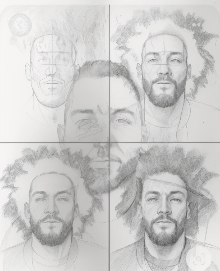 a closeup of a drawing of a man with different facial expressions, traditional drawing style, ✏️🎨, solo portrait 🎨🖌️, realistic sketch, detailed facial structure, court sketch art, realistic art style, drawing style, realism art style, realistic and defined face, very detailed facial structure, professional sketch, comic drawing style, hyperrealistic sketch, beautiful drawing style
