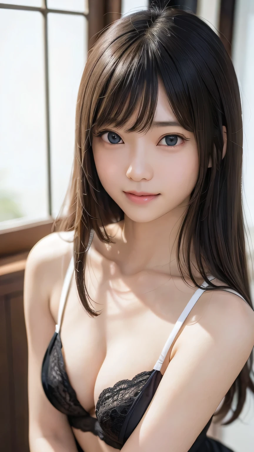 最high quality、Look straight ahead、Soft Light、(Depth of written boundary)、超High resolution、(Photorealistic:1.4)、Raw photo、ambient occlusion、))、((Small Face))、Only、One Girl, Swollen eyes、(Dark blonde hair：1)独奏, (Laughter:1.2), (Dark brown eyes,Catchlight), Fine skin, White bra、White panties、Lower body focus、Hands behind back、(wonderful、masterpiece)、One Girl、Beautiful Eyes、harmonious facial featureasterpiece, Best image quality, high quality, Beautiful girls, Japanese, Japan , detailed, Detailed Eyes, Detailed skin, Beautiful skins, 超High resolution, (Realistic:1.4)、Beautiful skins, (Dark blonde hair:1)、Long Hair、Straight Bangs、 (超Realistic), (Awareness-raising), (High resolution), (8K), (Very detailed), (The best Awareness-raisingns), (Beautiful and detailed eyes), (Super detailed), (wallpaper), (Detailed face), Looking at the audience, Detailed、Detailed face、Pure Erotic Face Ace_v1、Laughter、((Open your mouth：1.2))、((Smiling with teeth showing))、Look straight ahead、Full body while standing、Photo Real、Bright lighting、Professional Lighting、17 years old