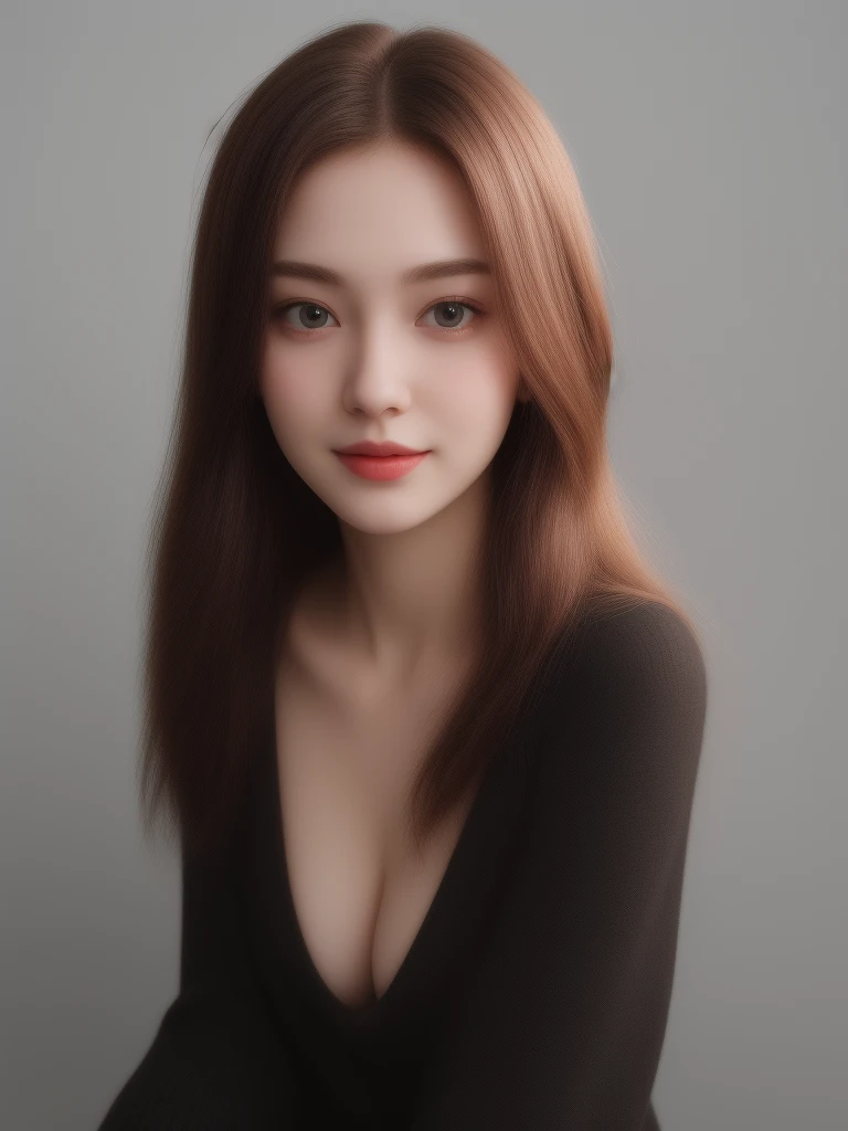 instagram photo, closeup face photo of 23 y.o Chloe in black sweater, cleavage, pale skin, (smile:0.4), hard shadows,