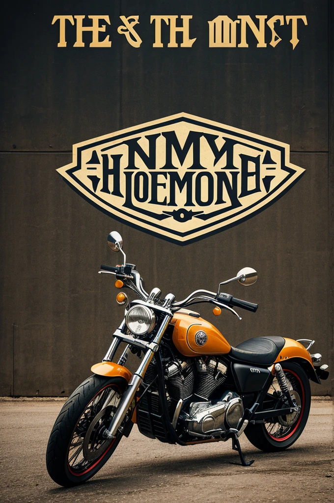 Logo with the name "the homie" with a motorcycle mechanic workshop theme, neo traditional style