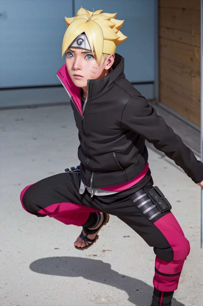boruto, Closed wallistic appearance. Inspired by Naruto Uzumaki from Naruto, photograph (photographrealism) (Realistic) (Ultra HD) (8K Wallpaper) (The finer details) (Extreme details of the face)