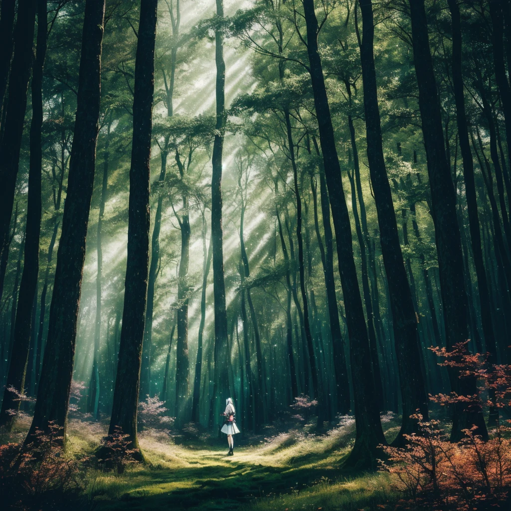 anime girl in a forest with a sword and a shining light, 4k anime art wallpaper, 4K anime art wallpaper, anime lush john 8k woods, 8K anime art wallpaper, magic forest in the background, cyberpunk forest, magic forest, in a magic forest, anime wallpaper 4k, anime wallpaper 4k, anime wallpaper 4k, bright forest