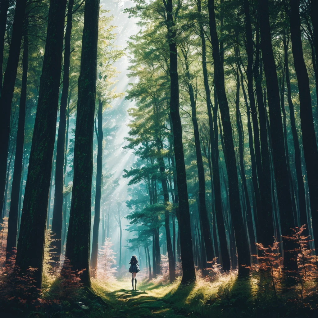 anime girl in a forest with a sword and a shining light, 4k anime art wallpaper, 4K anime art wallpaper, anime lush john 8k woods, 8K anime art wallpaper, magic forest in the background, cyberpunk forest, magic forest, in a magic forest, anime wallpaper 4k, anime wallpaper 4k, anime wallpaper 4k, bright forest