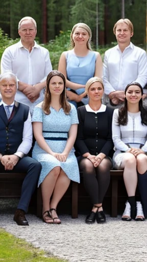 A group of Finnish people gathered focus on the characters&#39; faces