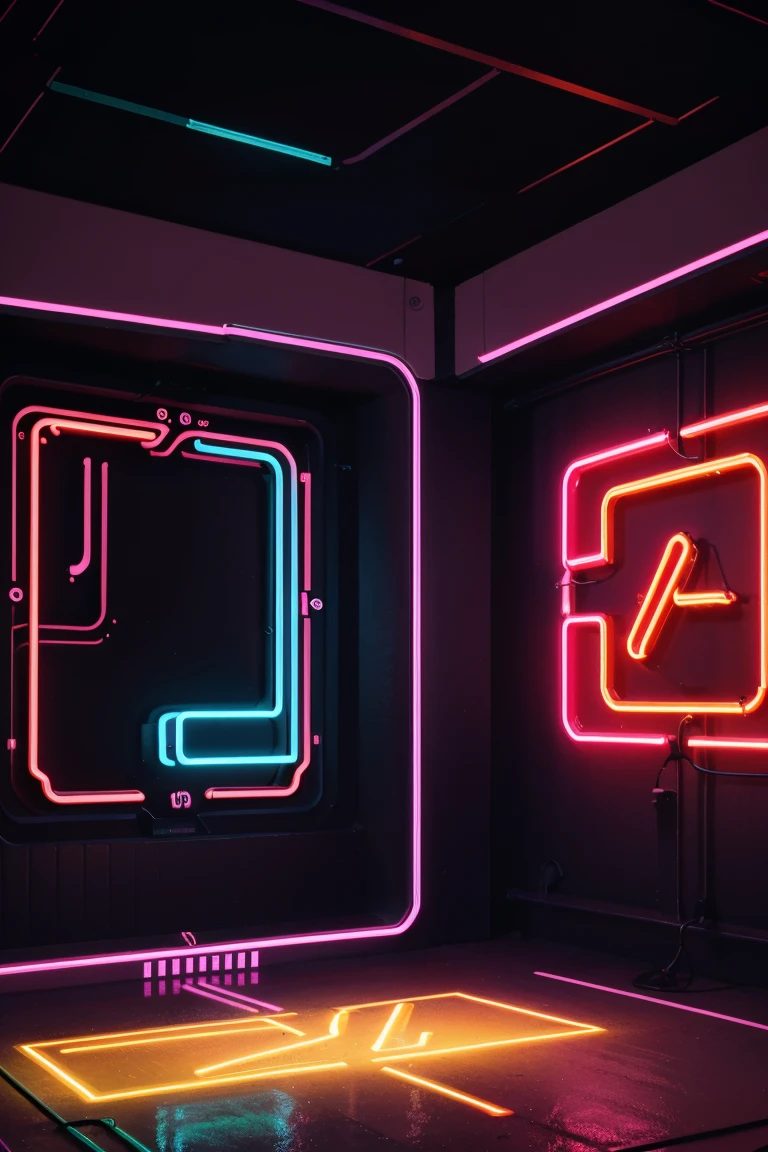 neon signs of various types and colors are displayed in a dark room, neon art style, neon outlines, stylized neon, colorful neon signs, colorful neon lights, video game item, pink yellow and blue neon signs, cyber neon lights, Bright neon lights, stylized game icon, some neon signs, Cyber Neon Lights, Game Icons, neon electronic signs