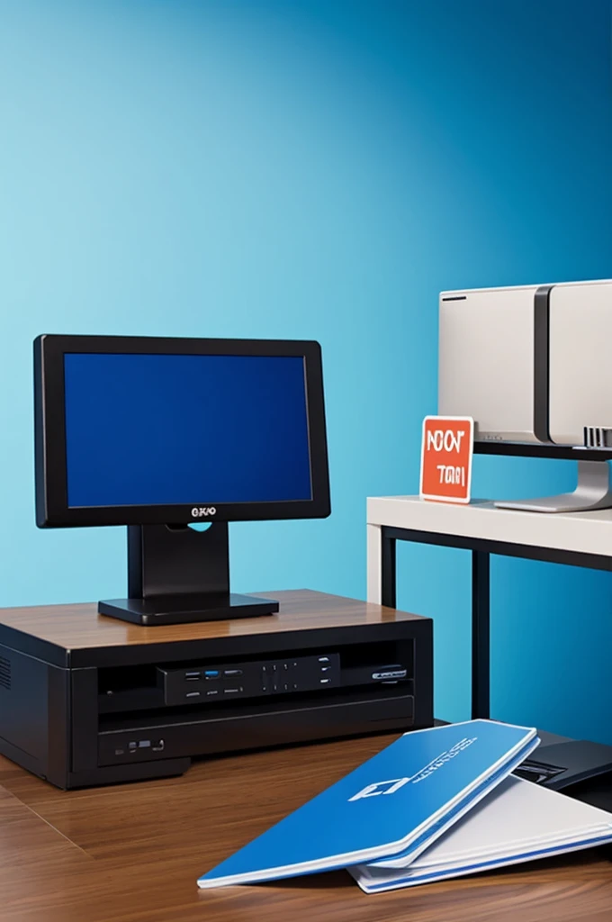 Can you give me a point of sale on a computer for a store with blue backgrounds