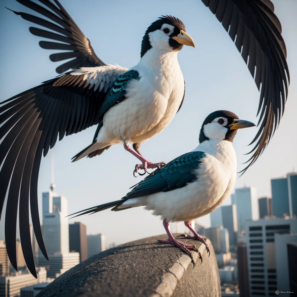 1 art of a futuristic bird, nblurry background