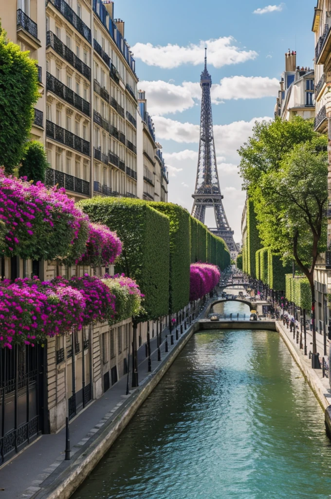 Paris landscape bright colors