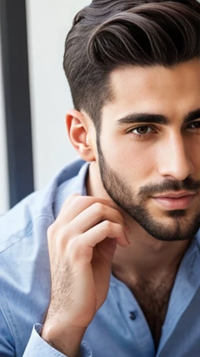 A beautiful Jewish man focus on the face