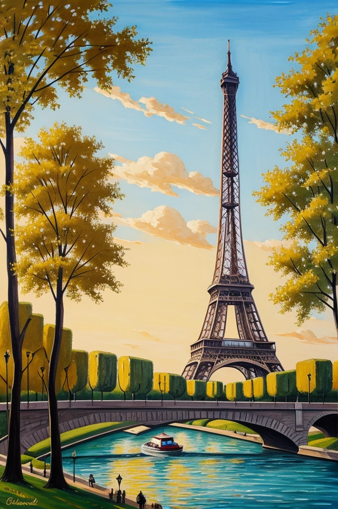 Landscape paris painting 
