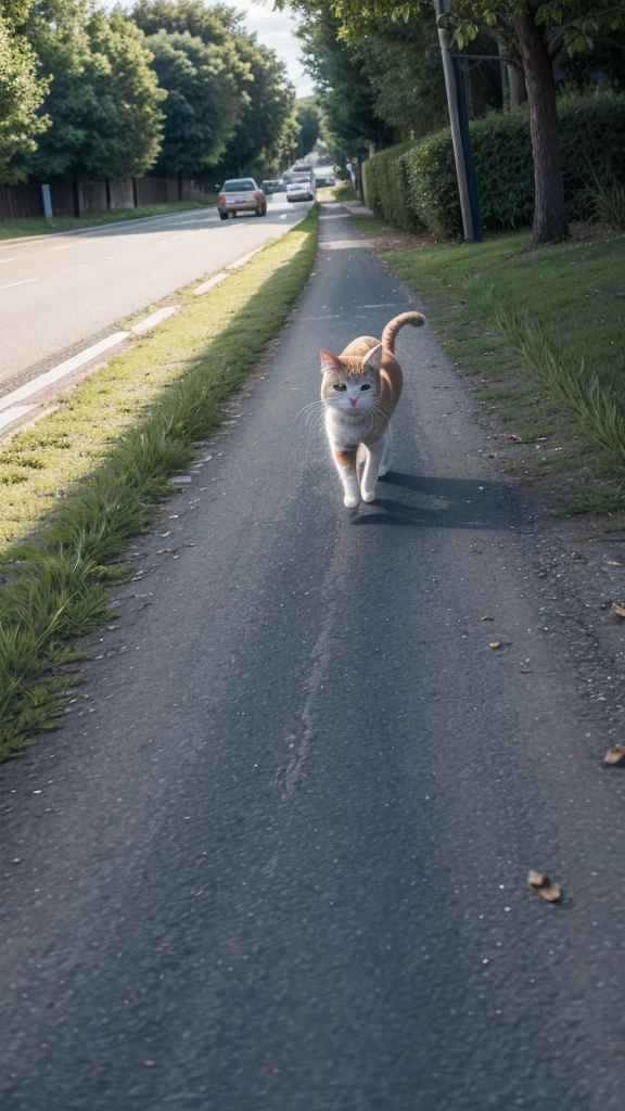 Cat running away from home