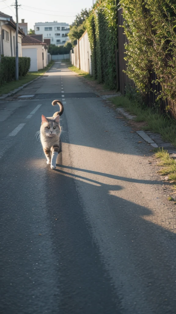Cat running away from home