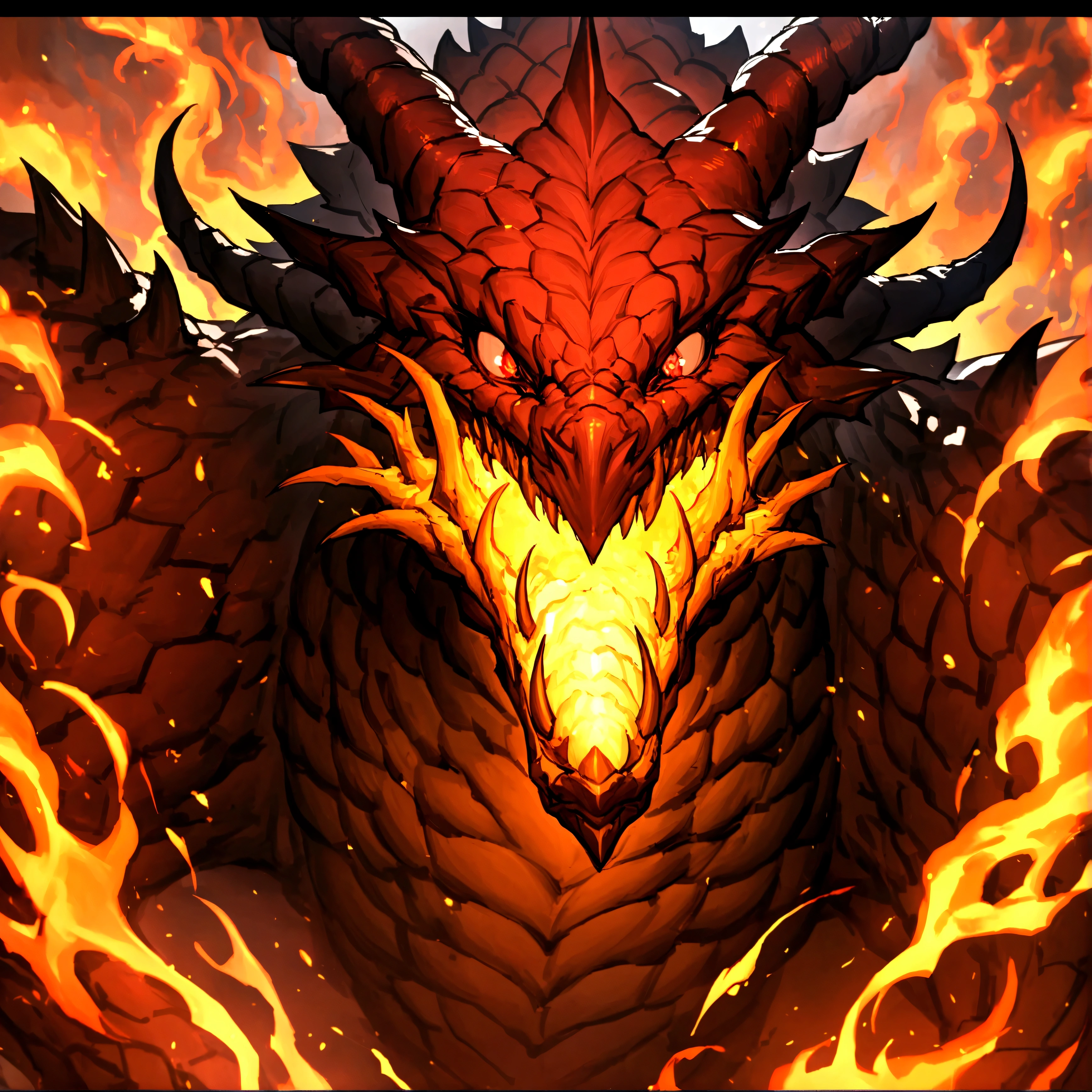 Golden Tenryu，Harsh red eyes,Close-up release of blood fire from the nose,Chest scales,high high quality,8K,Many details,Fire lettuce,Alas,4 legs,Spotted claws,golds,dangers,fires,dentes pontiagudos,big dragon,immensity,threatening,imponent