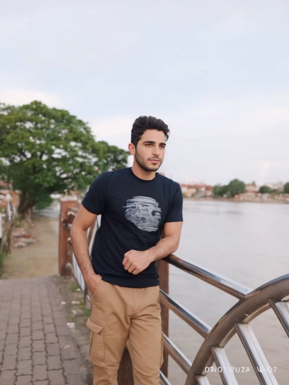 A beautiful Jewish man focus on the face