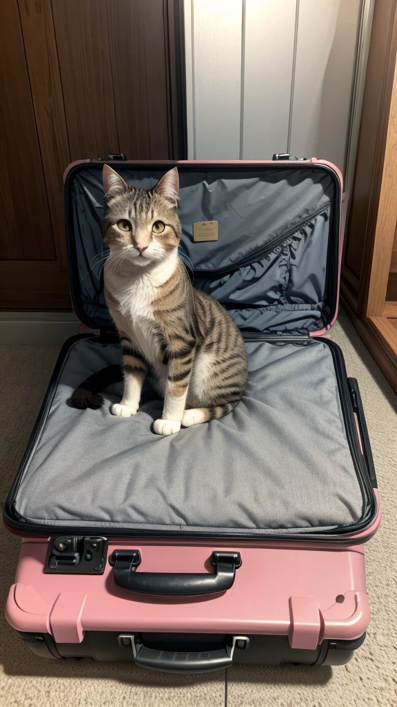 Cat with suitcase