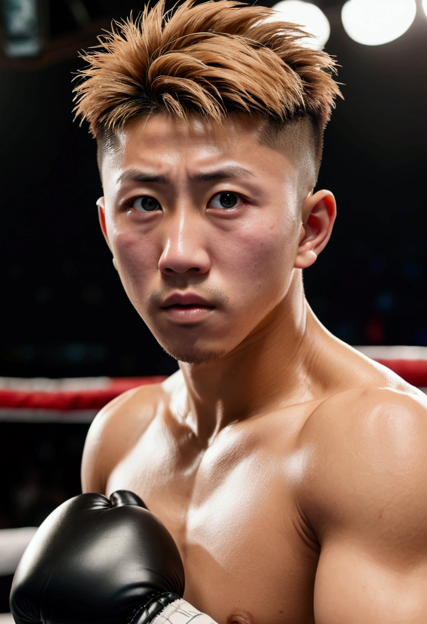 Portrait of Naoya Inoue in a boxing ring