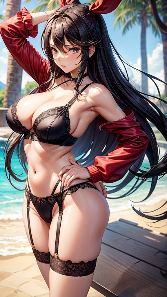 breasts big, Waist slender, medium butt, Sculpted body, panties garter thong,fantasia robin one piece.....