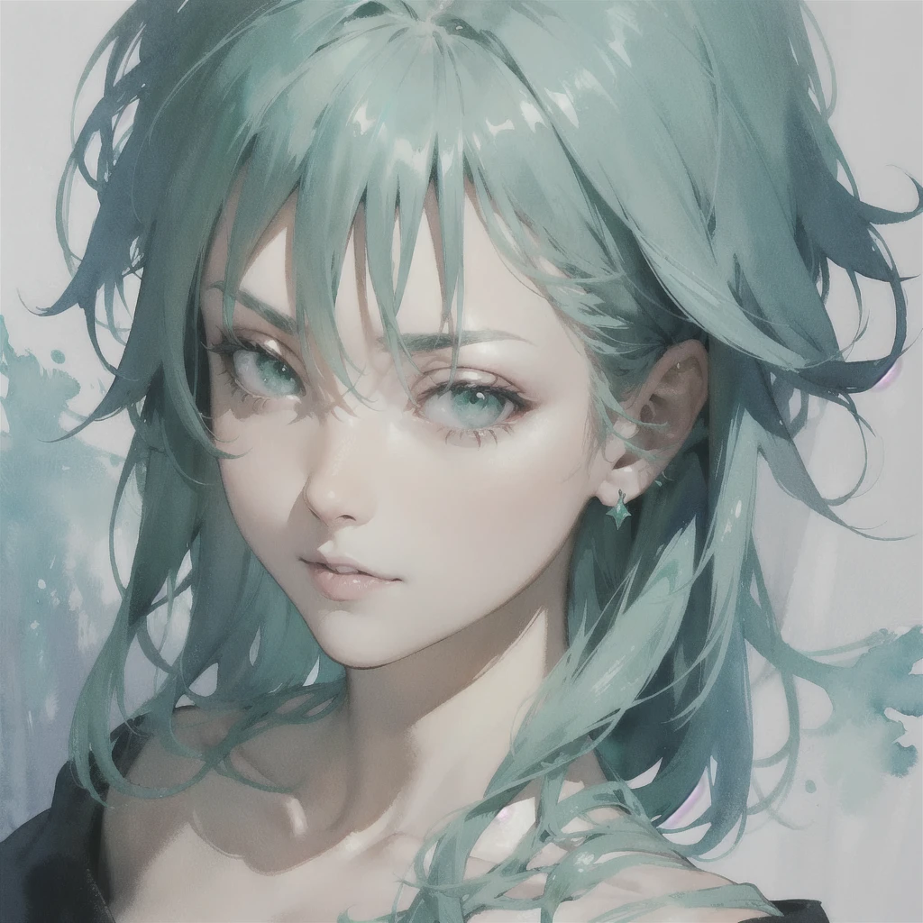 Deep subliminal, Surrealism, in watercolor style, Photorealism, discreet mint and emerald shades