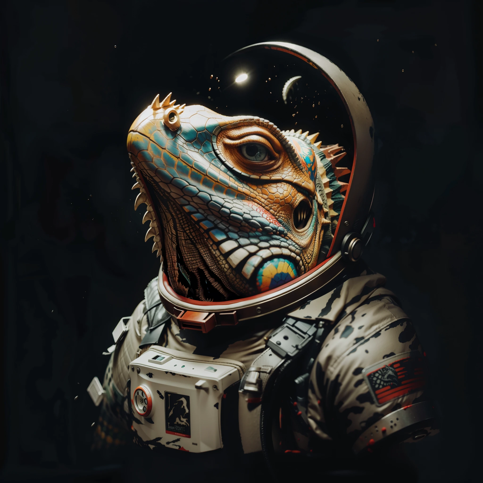 amazing digital art, dinosaur head multicolor, ink spatter, ultra detaild, 4K