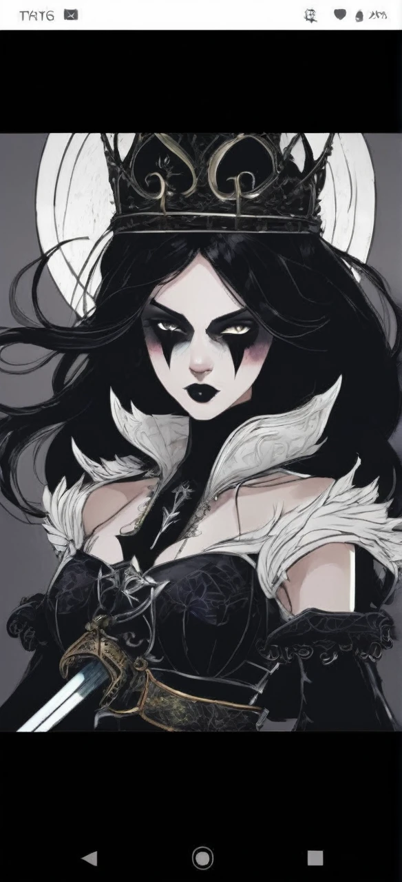 "Girl with sword and dark style queen of the night
